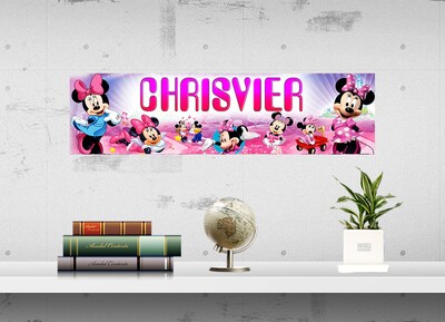 Minnie Mouse - Personalized Poster with Your Name, Birthday Banner, Custom Wall Décor, Wall Art, 1 - image1